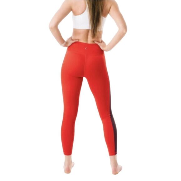 Zyia Red Royalty Strip‎ Light n Tight 7/8 Leggings Sz 4 - Picture 2 of 10